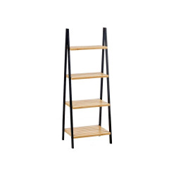 Estantería de Baño Negro Natural Bambú Madera de pino 40 x 109,3 x