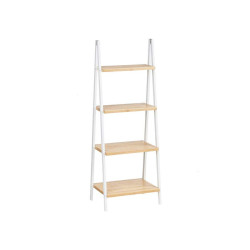 Estantería de Baño Blanco Natural Bambú Madera de pino 40 x 109,3 x