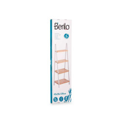 Estantería de Baño Blanco Natural Bambú Madera de pino 40 x 109,3 x