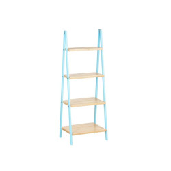 Estantería de Baño Azul Natural Bambú Madera de pino 40 x 109,3 x 3
