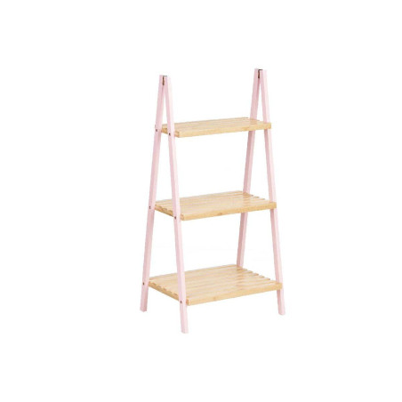 Estantería de Baño Rosa Natural Bambú Madera de pino 40,3 x 81,5 x