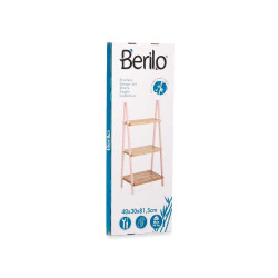 Estantería de Baño Rosa Natural Bambú Madera de pino 40,3 x 81,5 x