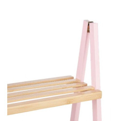 Estantería de Baño Rosa Natural Bambú Madera de pino 40,3 x 81,5 x