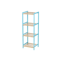 Estantería de Baño 35 x 30 x 100 cm Azul Natural Bambú Madera de pi