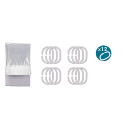 Cortina de Ducha Transparente 180 x 180 cm Gris Plástico PEVA (12 Uni