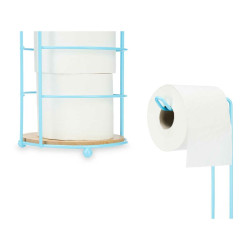 Portarrollos de Papel Higiénico Azul Metal Bambú 16,5 x 63,5 x 16,5