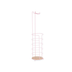 Portarrollos de Papel Higiénico Rosa Metal Bambú 16,5 x 63,5 x 16,5