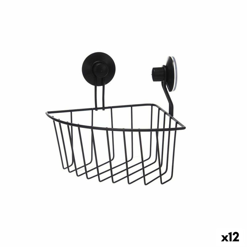 Soporte de Ducha Negro Acero ABS 13,5 x 17 x 3 cm (12 Unidades) Soporte de Ducha Negro Acero ABS 13,5 x 17 x 3 cm (12 Unidades)
