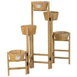 Soporte para Maceta Alexandra House Living Marrón Madera de Paulonia