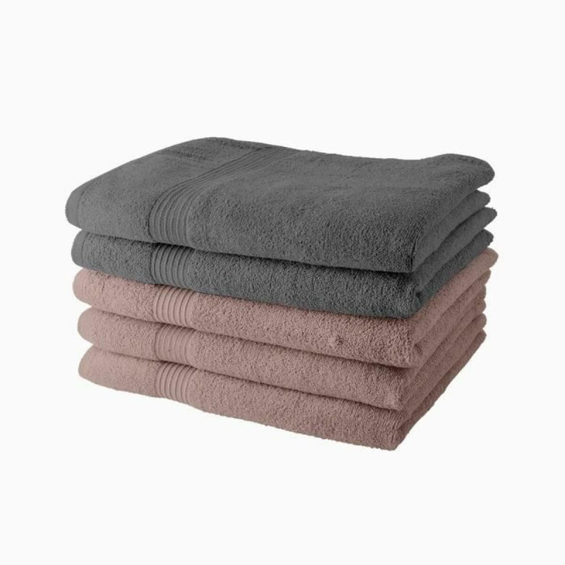 Juego de Toallas TODAY Gris Rosa claro 5 Piezas 70 x 130 cm Juego de Toallas TODAY Gris Rosa claro 5 Piezas 70 x 130 cm