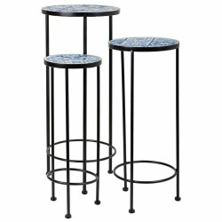 Soporte para Maceta Alexandra House Living Negro Hierro Azulejo 30 x 6