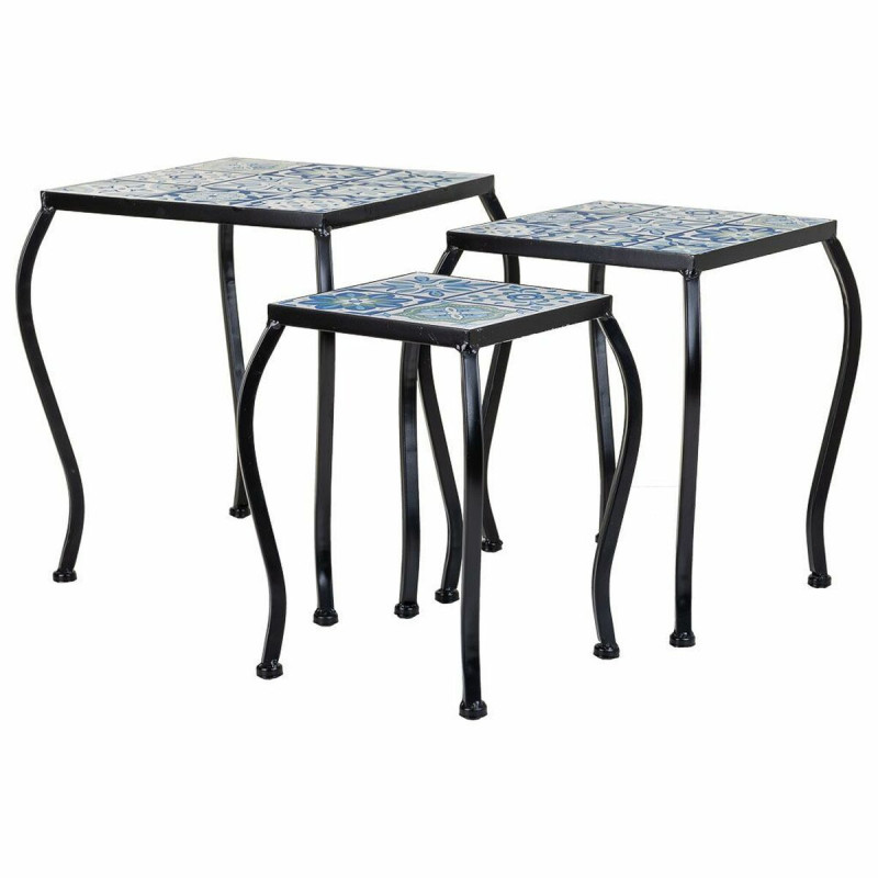 Soporte para Maceta Alexandra House Living Negro Hierro Azulejo 33 x 3