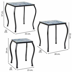Soporte para Maceta Alexandra House Living Negro Hierro Azulejo 33 x 3