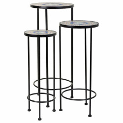 Soporte para Maceta Alexandra House Living Negro Hierro Azulejo 30 x 6