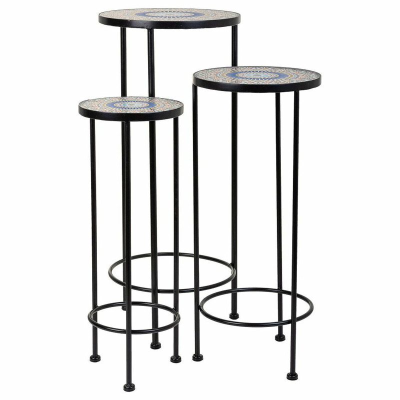 Soporte para Maceta Alexandra House Living Negro Hierro Azulejo 30 x 6