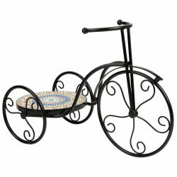 Soporte para Maceta Alexandra House Living Negro Hierro Azulejo Bicicl
