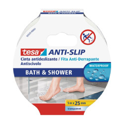 Cinta Adhesiva TESA Anti slip bath & shower 5mx25mm Antideslizante Tra