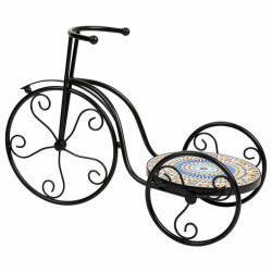 Soporte para Maceta Alexandra House Living Negro Hierro Azulejo Bicicl