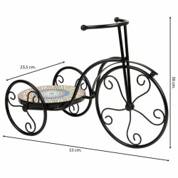 Soporte para Maceta Alexandra House Living Negro Hierro Azulejo Bicicl