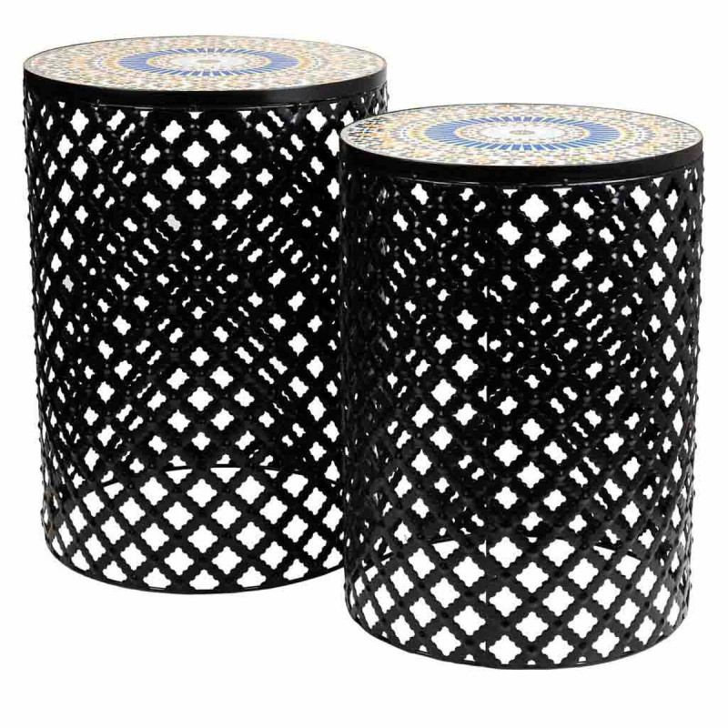 Soporte para Maceta Alexandra House Living Negro Hierro Azulejo 38 x 5 Soporte para Maceta Alexandra House Living Negro Hierro Azulejo 38 x 5