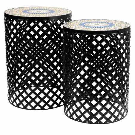 Soporte para Maceta Alexandra House Living Negro Hierro Azulejo 38 x 5
