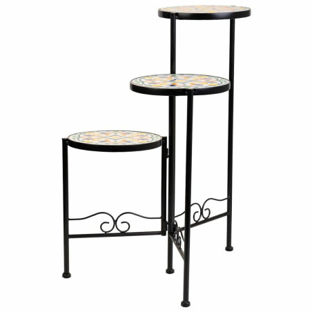 Soporte para Maceta Alexandra House Living Negro Hierro Azulejo 30 x 6