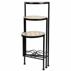 Soporte para Maceta Alexandra House Living Negro Hierro Azulejo 30 x 6
