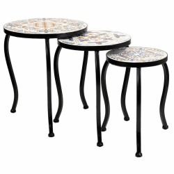 Soporte para Maceta Alexandra House Living Negro Hierro Azulejo 33 x 3