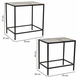 Soporte para Maceta Alexandra House Living Negro Hierro Azulejo 37 x 5