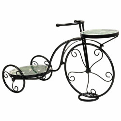 Soporte para Maceta Alexandra House Living Negro Hierro Azulejo Bicicl