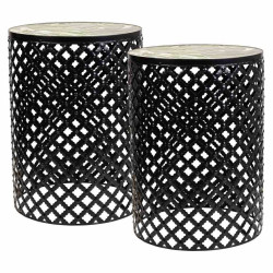 Soporte para Maceta Alexandra House Living Negro Hierro Azulejo 38 x 5