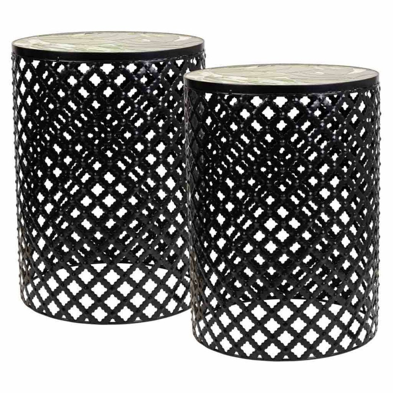 Soporte para Maceta Alexandra House Living Negro Hierro Azulejo 38 x 5 Soporte para Maceta Alexandra House Living Negro Hierro Azulejo 38 x 5