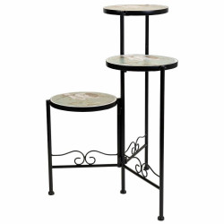 Soporte para Maceta Alexandra House Living Negro Hierro Azulejo 30 x 6