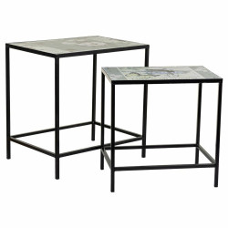 Soporte para Maceta Alexandra House Living Negro Hierro Azulejo 37 x 5