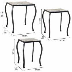 Soporte para Maceta Alexandra House Living Negro Hierro Azulejo 33 x 3