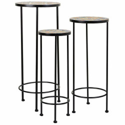 Soporte para Maceta Alexandra House Living Negro Hierro Azulejo 30 x 6