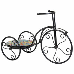 Soporte para Maceta Alexandra House Living Negro Hierro Azulejo Bicicl