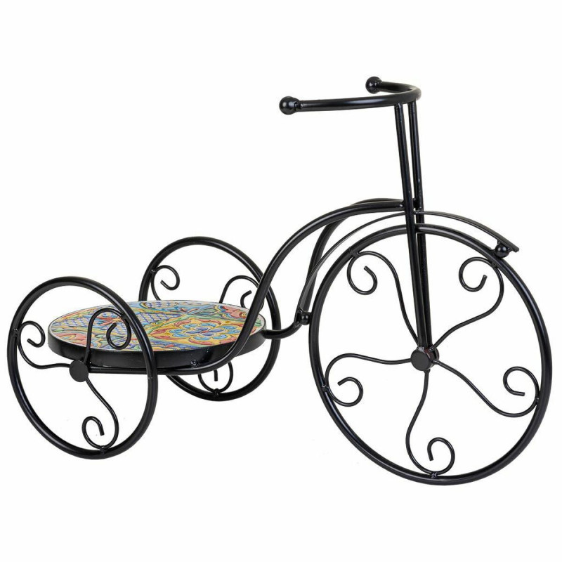 Soporte para Maceta Alexandra House Living Negro Hierro Azulejo Bicicl