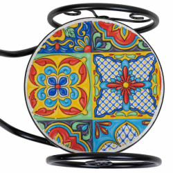 Soporte para Maceta Alexandra House Living Negro Hierro Azulejo Bicicl