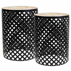 Soporte para Maceta Alexandra House Living Negro Hierro Azulejo 38 x 5