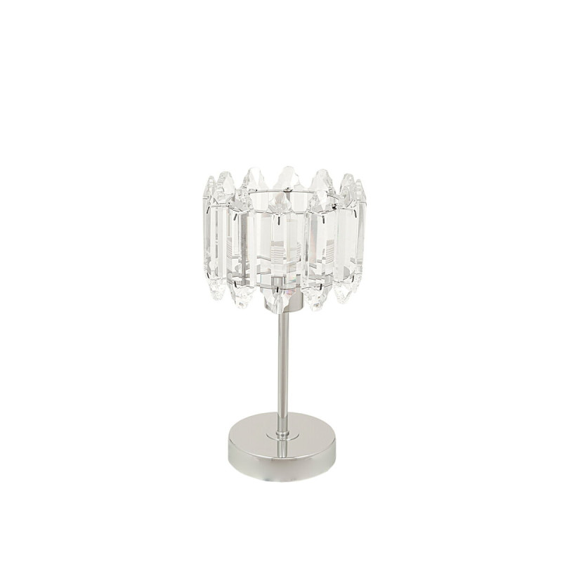 Lámpara de mesa Romimex Plateado Metal Vidrio 13 x 26 x 13 cm E14 Lámpara de mesa Romimex Plateado Metal Vidrio 13 x 26 x 13 cm E14