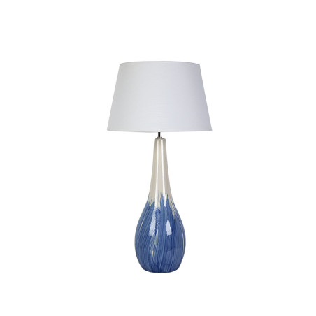 Lámpara de mesa Romimex Azul Blanco Cerámica 18 x 60 x 18 cm
