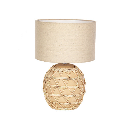 Lámpara de mesa Romimex Natural Lino Ratán 220-240 V 27 x 41 x 27 cm