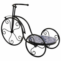 Soporte para Maceta Alexandra House Living Negro Hierro Azulejo Bicicl