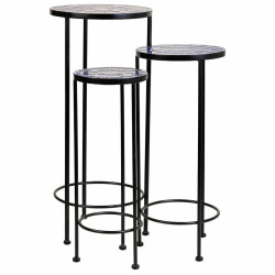 Soporte para Maceta Alexandra House Living Negro Hierro Azulejo 30 x 6