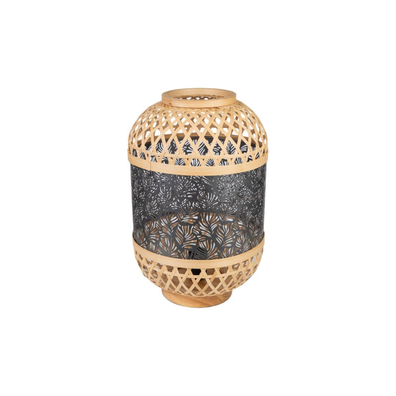Lámpara de mesa Romimex Negro Natural Metal Bambú 26 x 38 x 26 cm Lámpara de mesa Romimex Negro Natural Metal Bambú 26 x 38 x 26 cm
