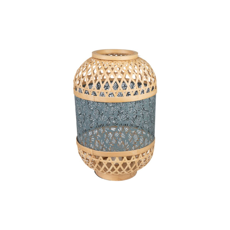 Lámpara de mesa Romimex Azul Natural Metal Bambú 26 x 38 x 26 cm Lámpara de mesa Romimex Azul Natural Metal Bambú 26 x 38 x 26 cm