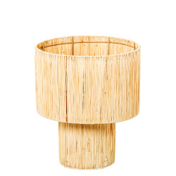 Lámpara de mesa Alexandra House Living Beige Natural Mimbre Ratán Fi