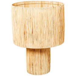 Lámpara de mesa Alexandra House Living Beige Natural Mimbre Ratán Fi