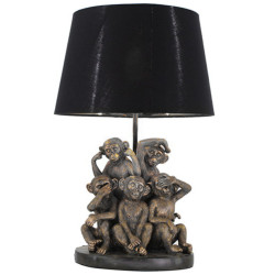 Lámpara de mesa Alexandra House Living Negro Oro Dorado Plástico 40